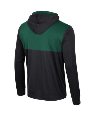 Men's Black Michigan State Spartans Warm Up Long Sleeve Hoodie T-Shirt