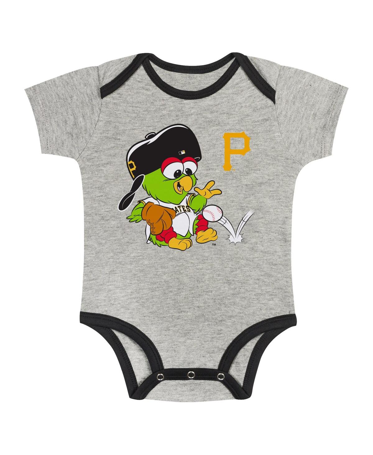 Outerstuff Newborn Baby Boys and Girls Gray/White Pittsburgh Pirates Two-Pack Play Ball Bodysuit Set