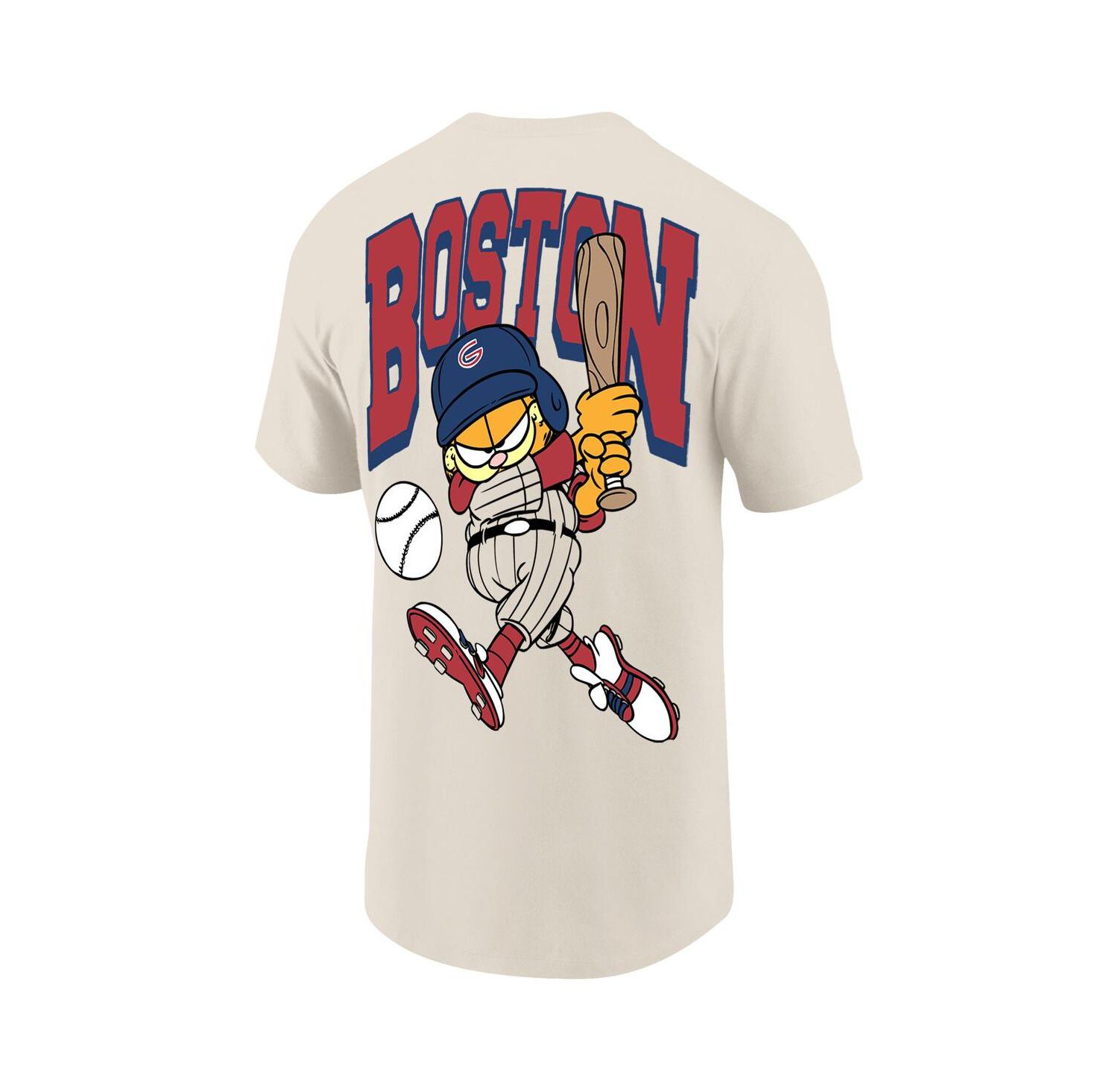 Men's Cream Garfield Boston Baseball T-Shirt