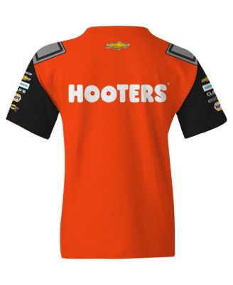Big Boys and Girls Orange/Black Chase Elliott Hooters Uniform T-Shirt