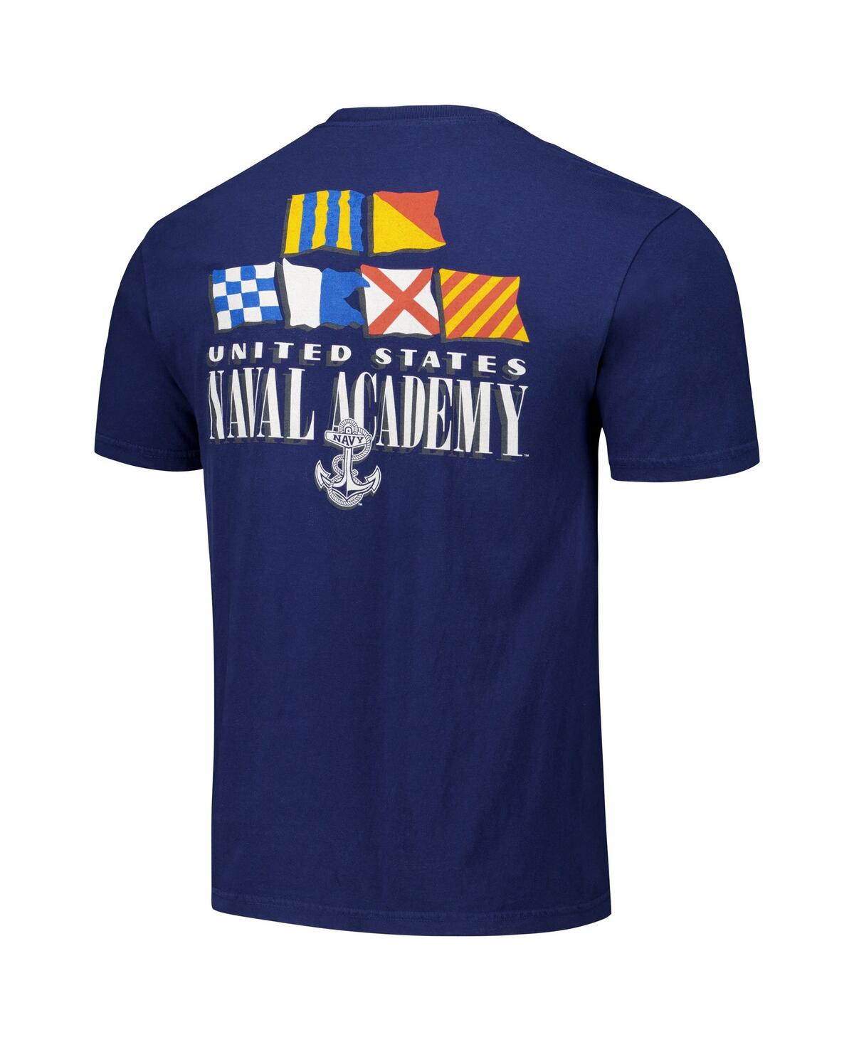 Image One Men's And Women's Navy Midshipmen Hyper Local Nautical Flags Phrase T-shirt In Navy