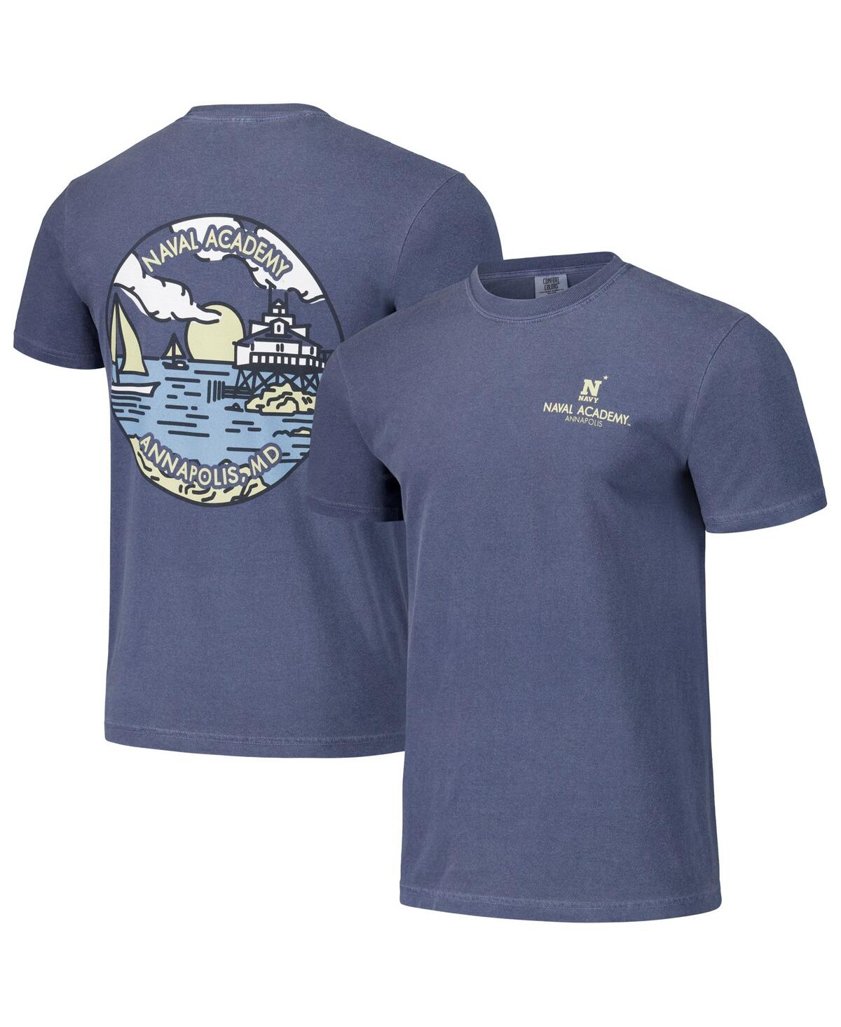 Image One Men's And Women's Navy Midshipmen Scenic Comfort Colors T-shirt In Navy