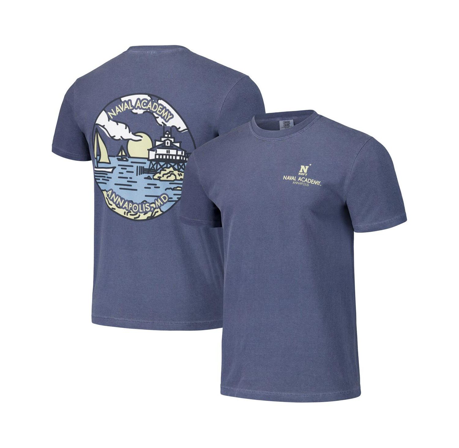 Men's and Women's Navy Midshipmen Scenic Comfort Colors T-Shirt