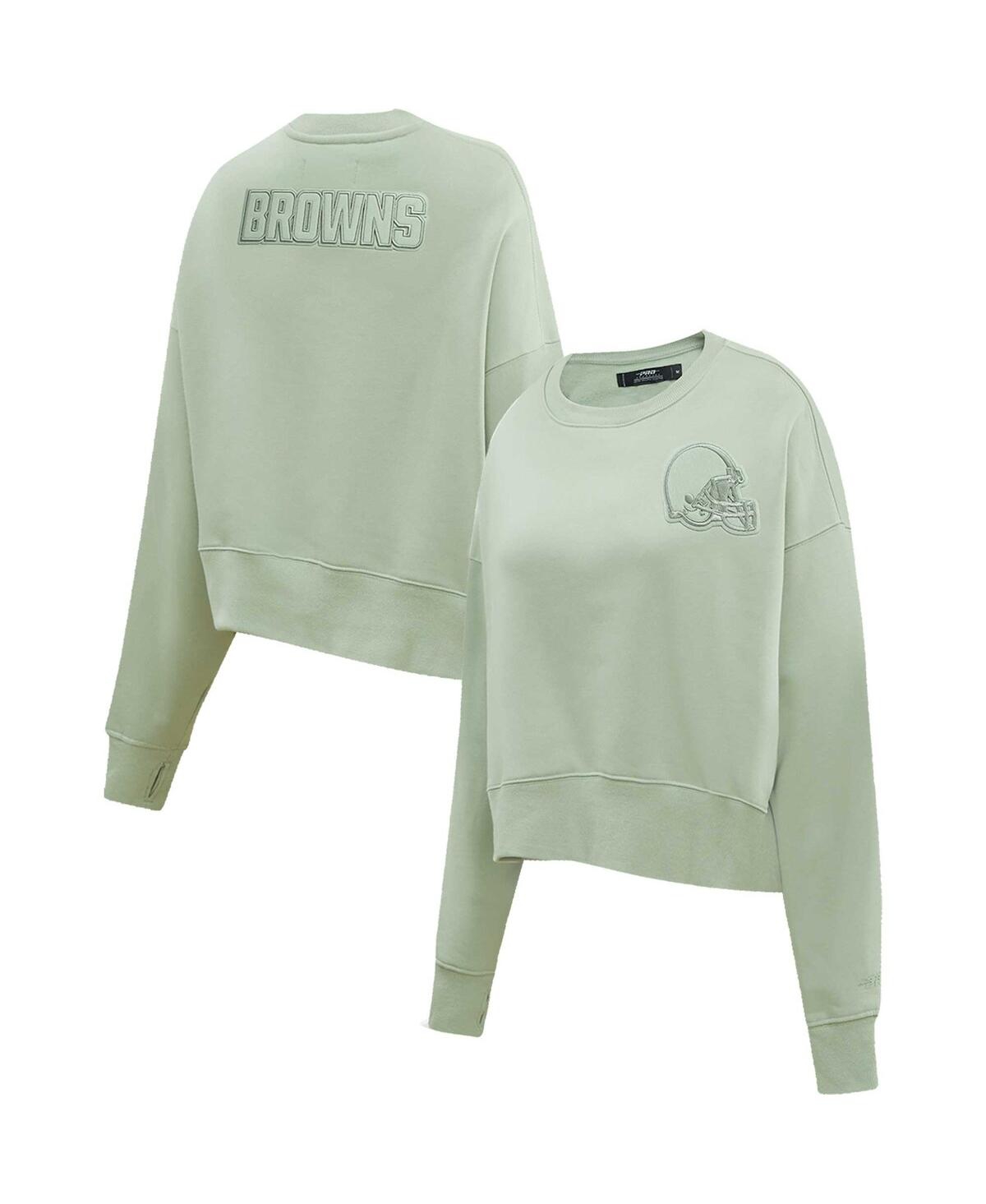 Women's Light Green Cleveland Browns Neutral Pullover Sweatshirt - Light Green