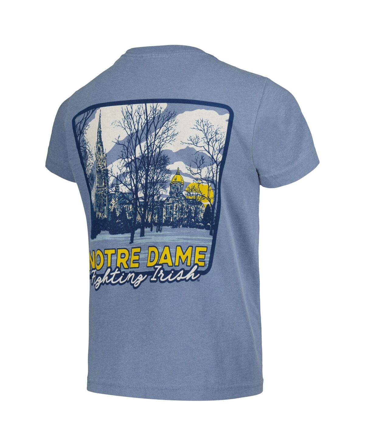 Image One Big Boys and GirlsNotre Dame Fighting Irish Hyperlocal Comfort Colors T-Shirt - Blue