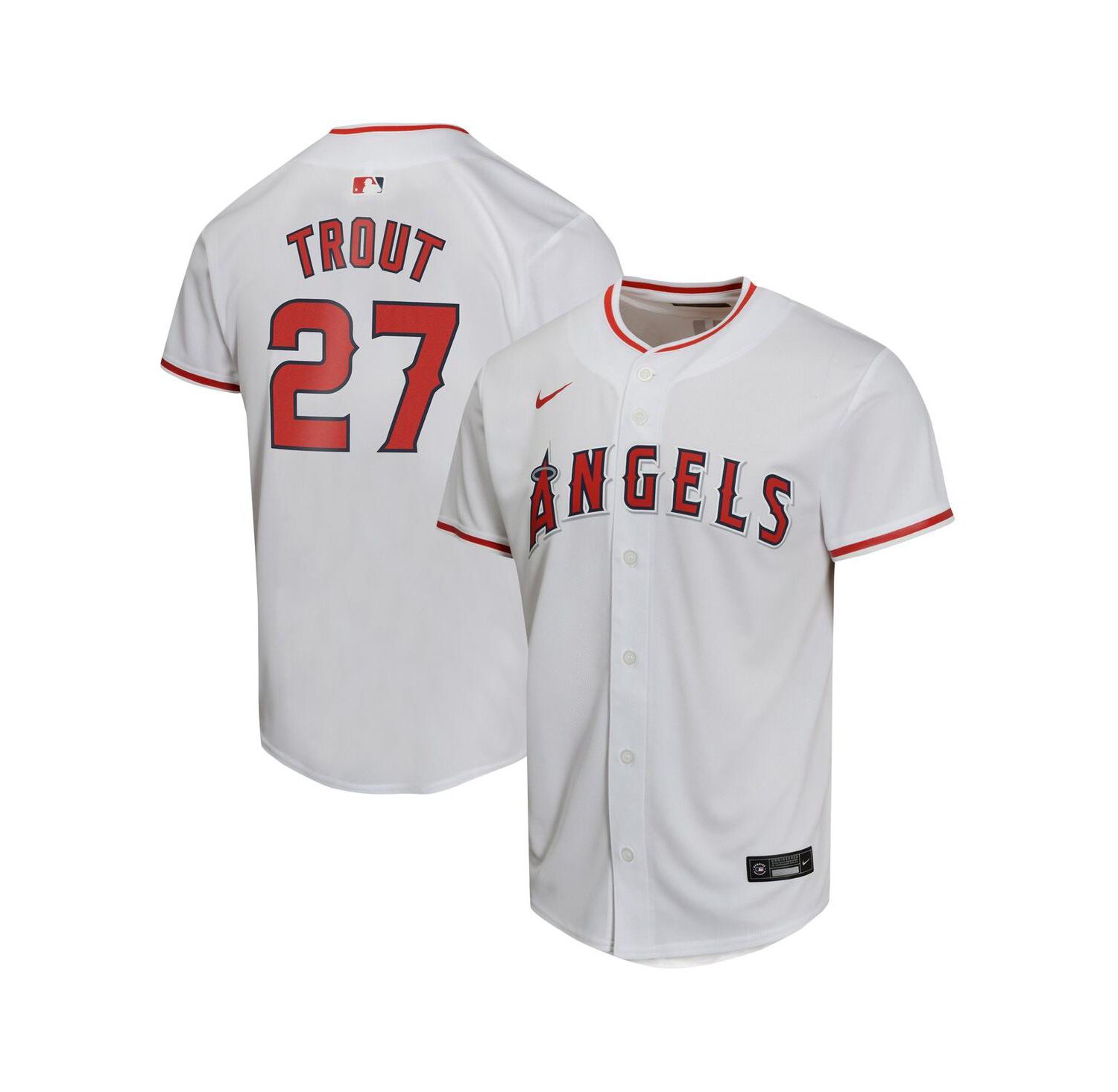 Big Boys and Girls Mike Trout White Los Angeles Angels Home Game Player Jersey