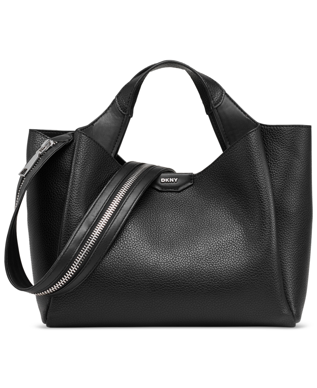 Willa Top Handle Satchel - Black/silv