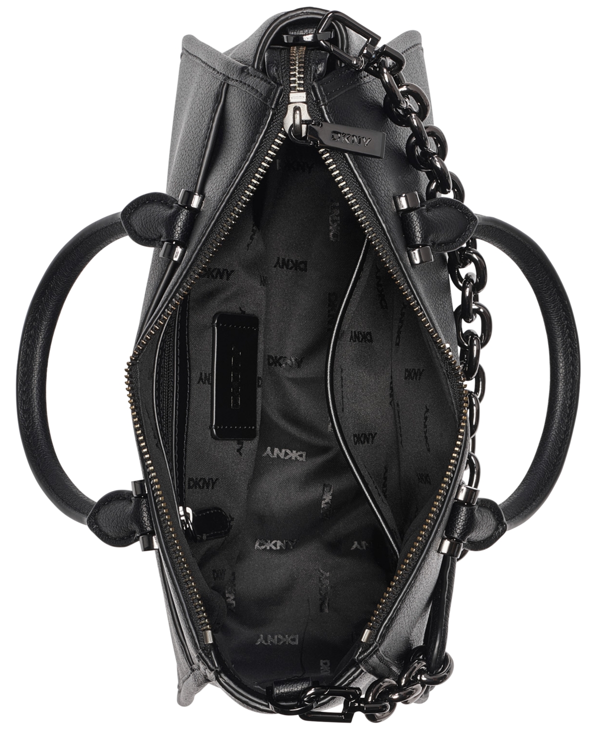 Dkny Adria Small Leather Satchel -gunmet