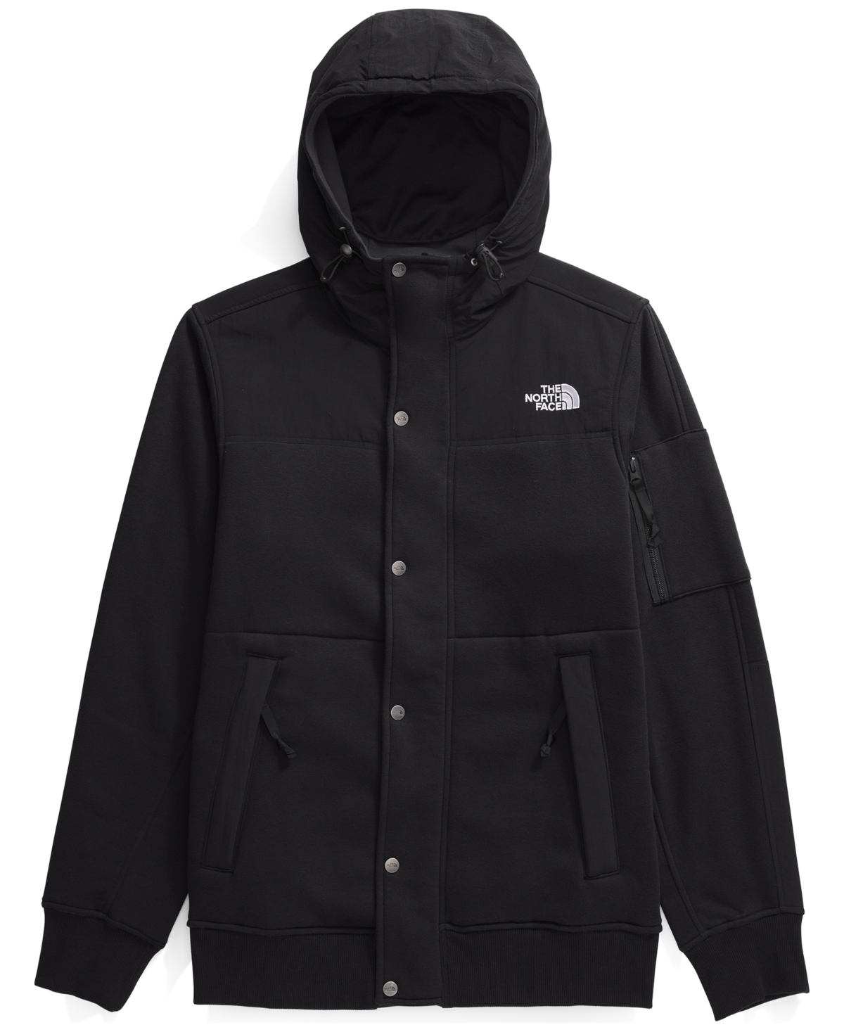 The North Face Men's Highrail Zip-and-snap Front Fleece Hooded Jacket In Tnf Black-npf