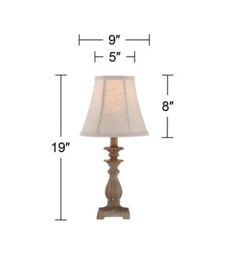 Cali Traditional Accent Table Lamps 19" High Set of 2 Antique Beige Off White Bell Shade for Bedroom Living Room Bedside Nightstand Kids