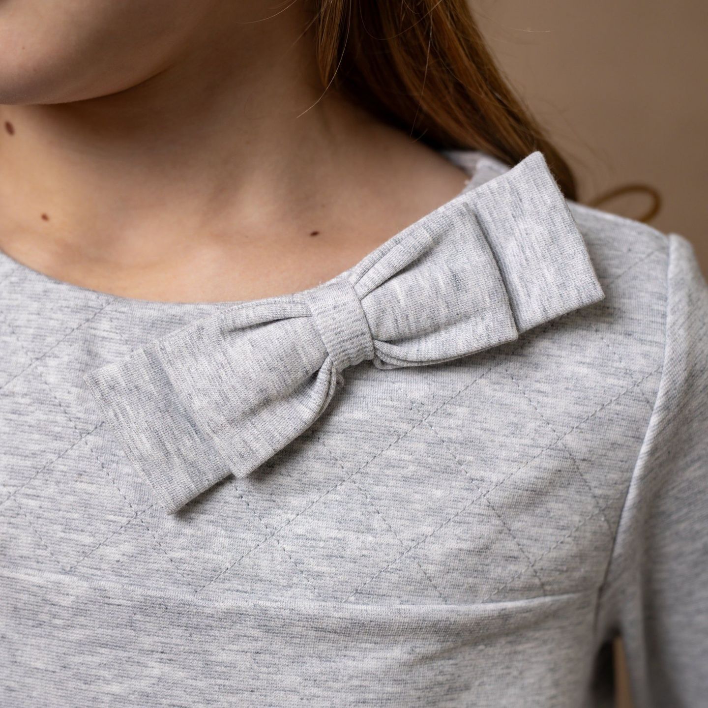 Платье Hope & Henry Long Sleeve Quilted Ponte Riding для девочек-малышей, цвет: Серый меланжевый — фото 6