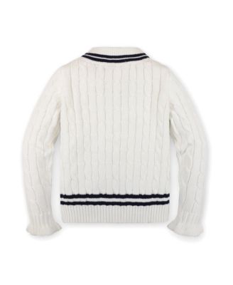 Baby Girls Long Sleeve V-Neck Cricket Sweater