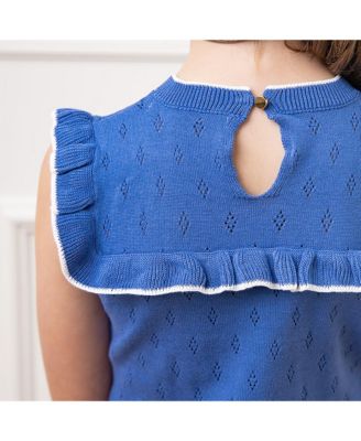 Girls' Sleeveless Ruffle Yoke Sweater Dress, Toddler