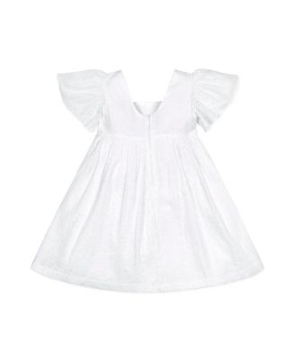 Girls' Flutter Sleeve Eyelet Empire Dress, Toddler