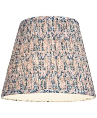 Collection Hardback Shirred Empire Lamp Shade Pink Blue Floral Medium 8" Top x 13" Bottom x 11" Slant Spider with Harp and Finial Fitting