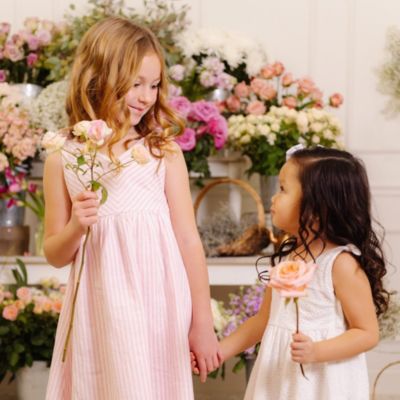 Girls' Sleeveless Bow Shoulder Swing Dress, Kids