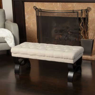 Button-Tufted Diamond Stitch Ottoman Bench – Contemporary Upholstered Seating