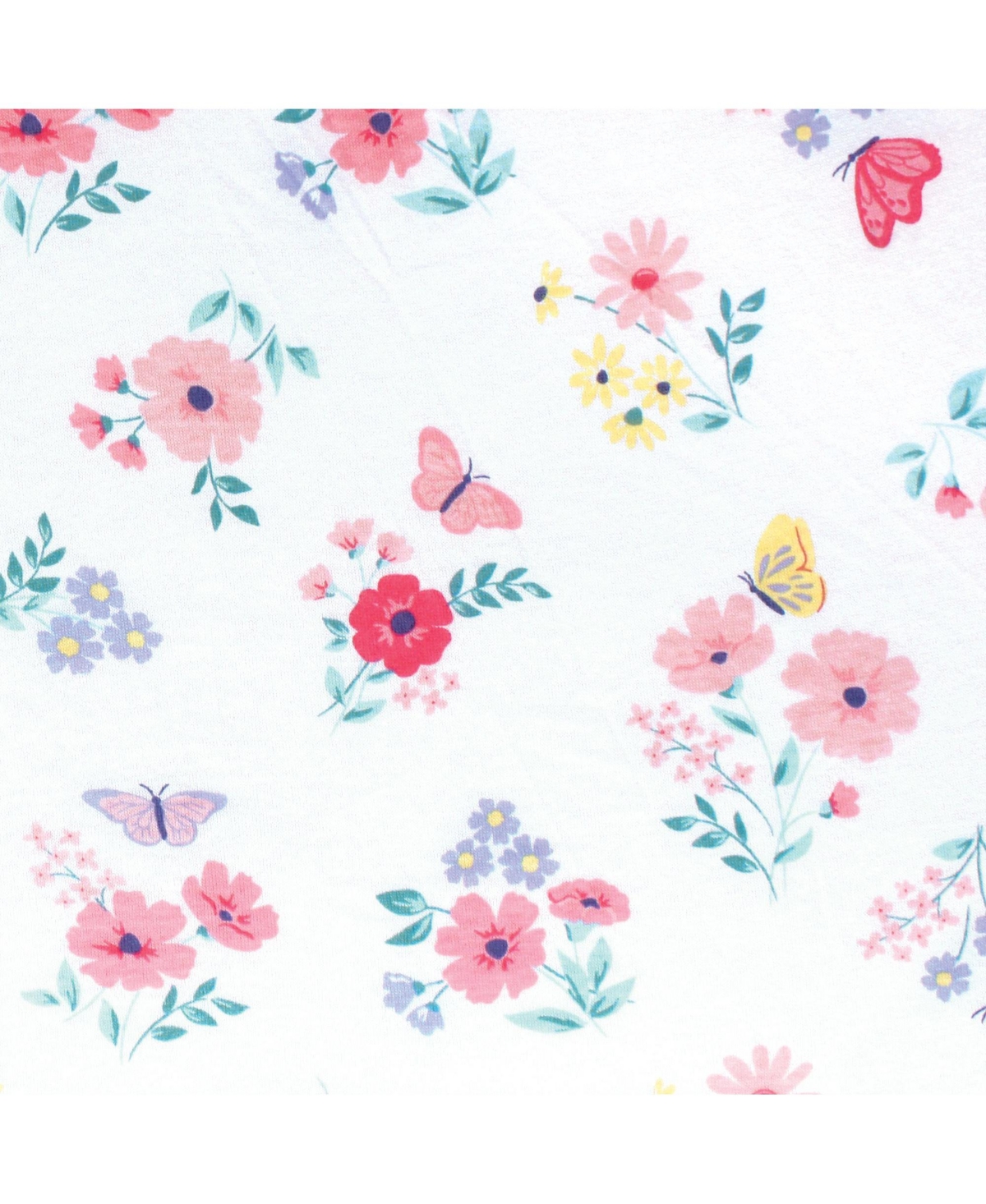 Hudson Baby Infant Girl Cotton Fitted Crib Sheet, Butterfly Floral, One Size