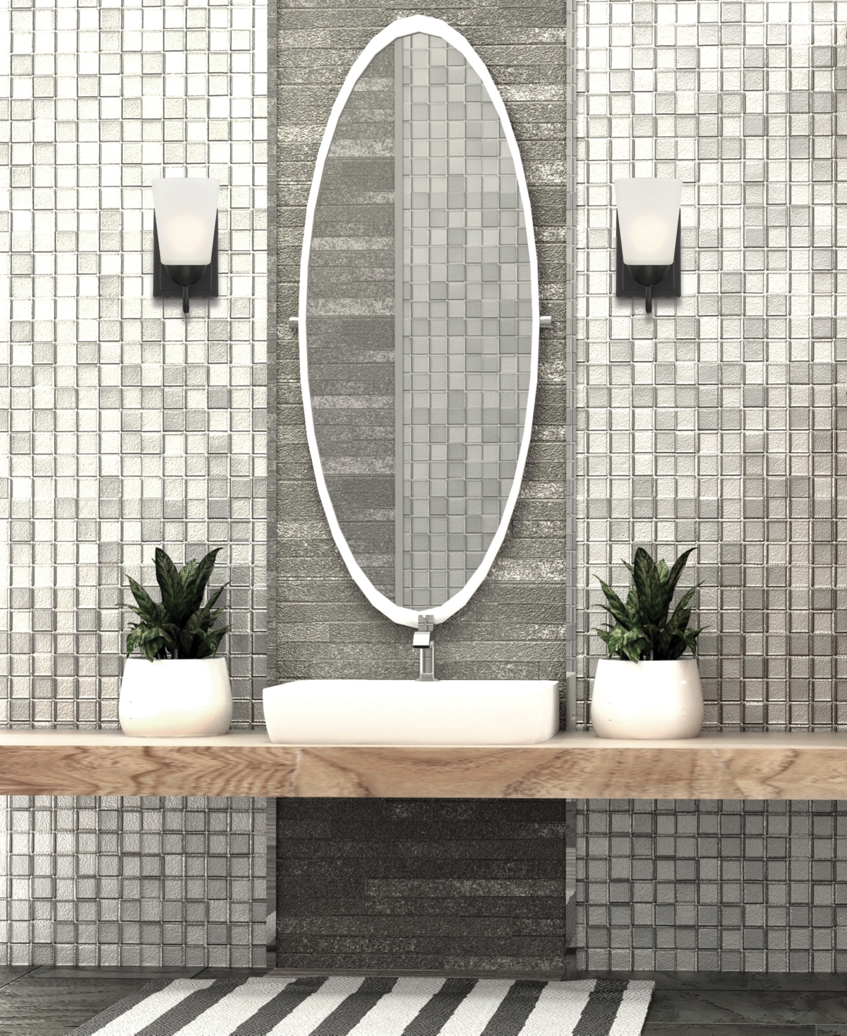 Designer's Fountain Bronson 5.25" Metal 1 Light Wall Sconce In Matte Black
