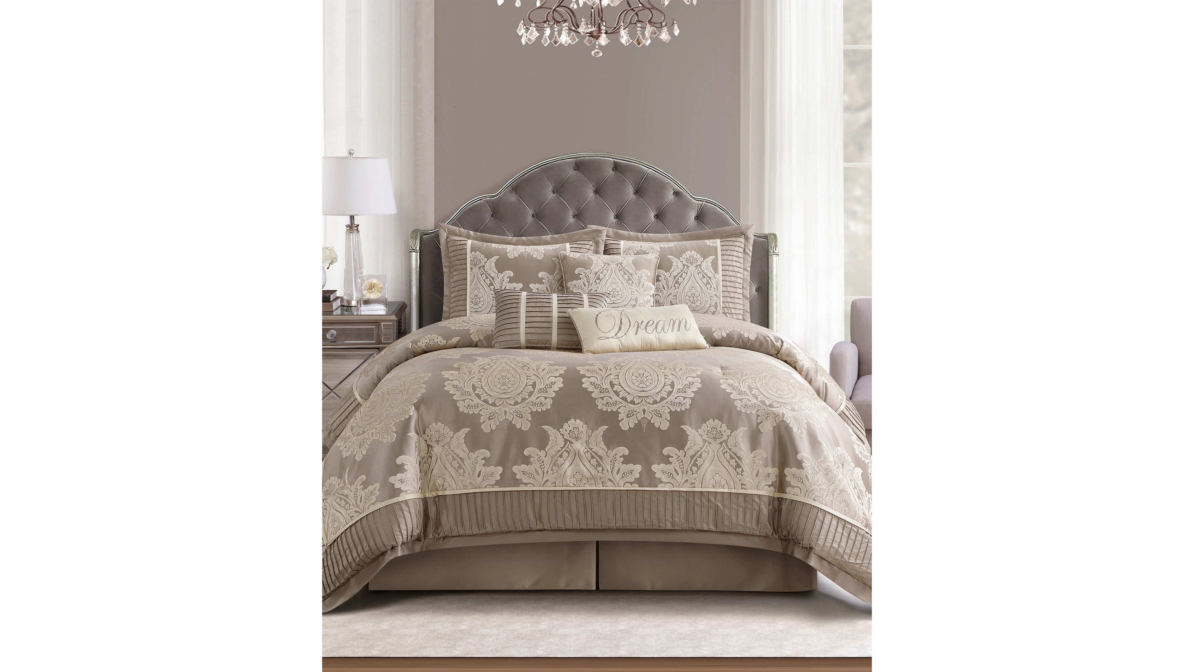 Stratford Park Therese Damask 7-Pc. Comforter Set, California King