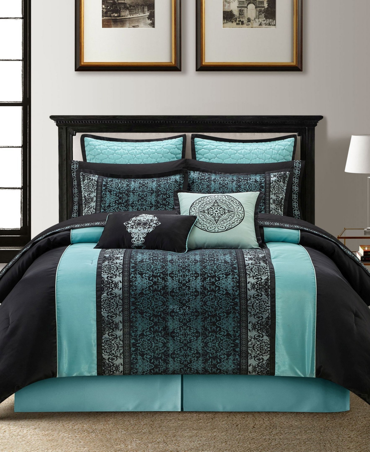 Stratford Park Arabesque 12-pc. Comforter Set, California King In Aqua