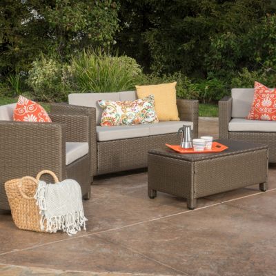 Streamdale 4-Piece Outdoor Sofa Set With Cushions And Coffee Table