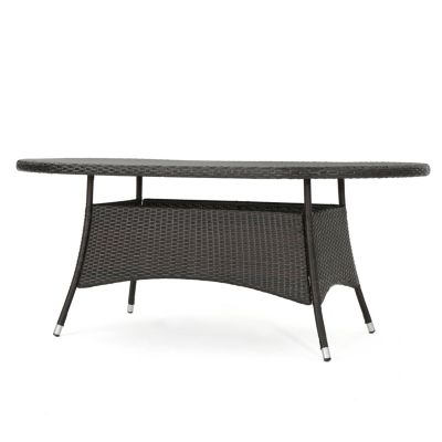 Ramsey Outdoor Oval Wicker Dining Table