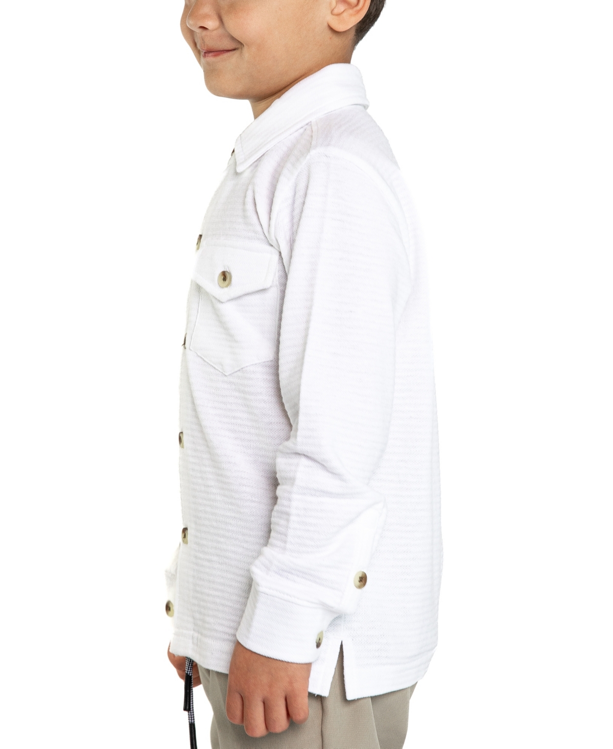 Sovereign Code Little Boys Nick Textured Knit Long Sleeve Button-Up Shirt