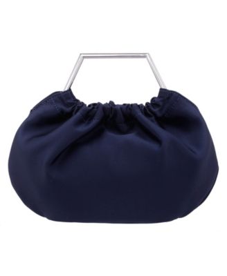 Metal Handle Satin Pouch Bag