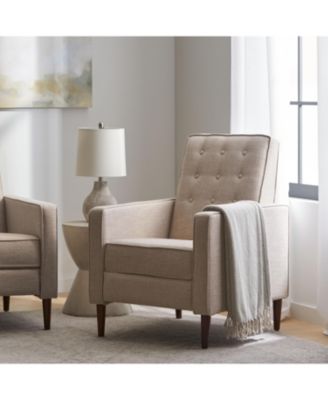 Mid-Century Modern Button-Tufted Upholstered Recliner