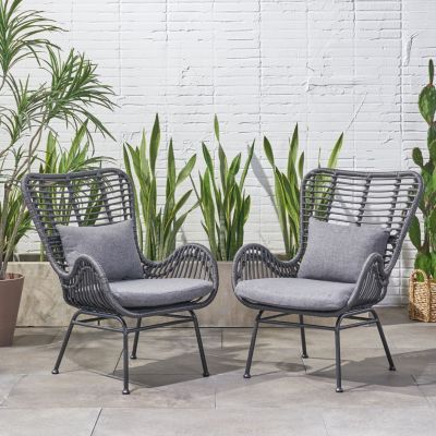 Streamdale Modern Rattan Chair With Curved Seating And Cozy Cushions