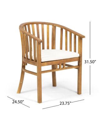 Acacia Wood Dining Chair With Water-Resistant Cushions