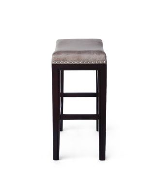 Acacia Wood Studded Counter Stool (Set Of 2)
