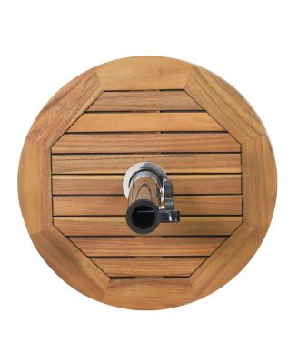 Acacia Wood Umbrella Base With Concrete Core