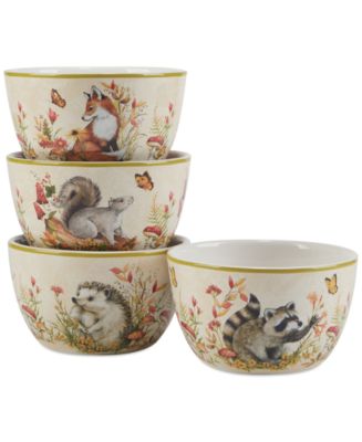 Certified International Woodland Critters Ice Cream Bowls, Set of 4 - Macy's
