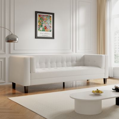 Luxurious Velvet 3-Seater Sofa with Durable Eucalyptus Frame