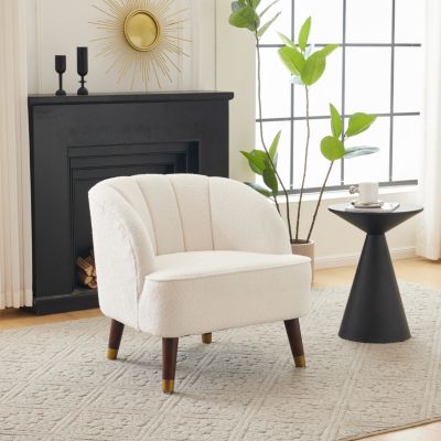 Streamdale Stylish Velvet Barrel Accent Chair with Sturdy Legs