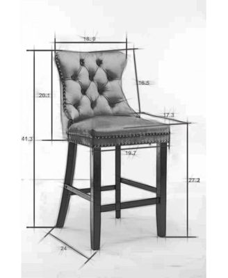 Streamdale Luxurious Velvet Barstools with Button Tufted Backrest