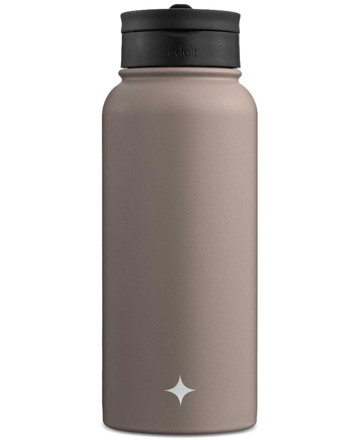 Shop Joyjolt Stainless Steel Water Bottle With Flip Lid & Sport Straw Lid, 32-oz. In Grey