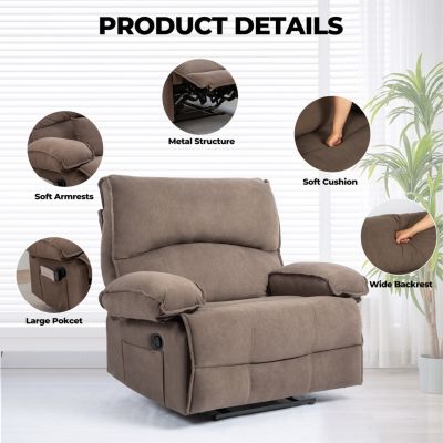  Oversized Push-Back Recliner with Super Soft Fleece