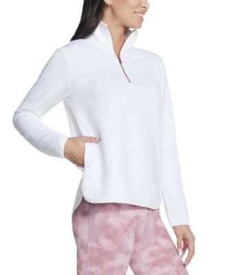 売れ筋商品|||スケッチャーズ カットソー トップス レディース Sketchers Women's Ottoman-Rib Quarter-Zip Top White Skechers Sketchers Women's Ottoman-Rib Quarter-Zip Top - Macy's