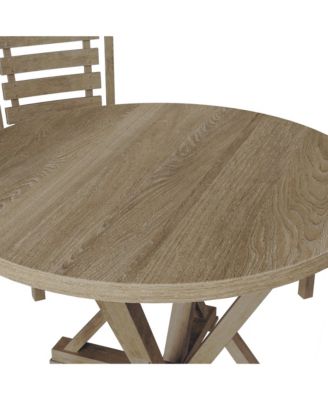  Modern Farmhouse Round Dining Table, 45.7", Rustic Grayish Brown
