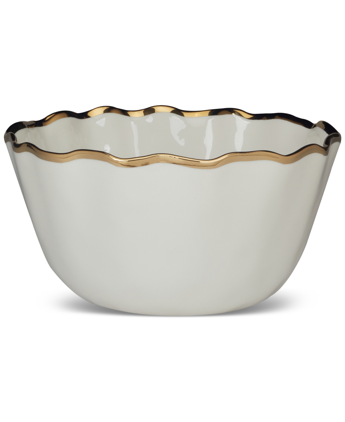 Certified International Regency Deep Metallic-trim Porcelain Bowl In Gold