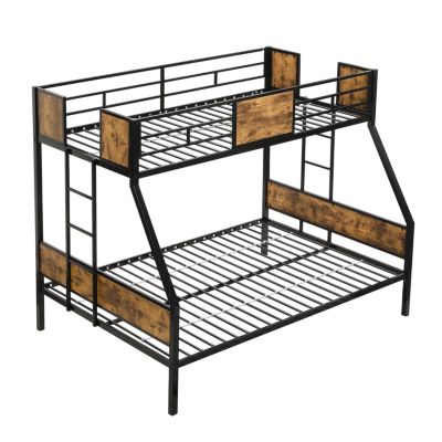 Twin Over Full Metal Bunk Bed with Storage