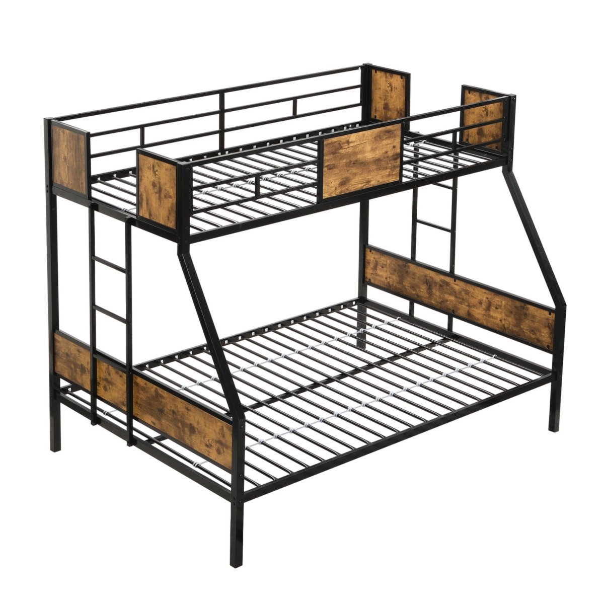 Simplie Fun Twin Over Full Metal Bunk Bed with Storage