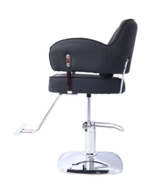 Wide Seat Hydraulic Barber Chair with Stainless Steel Footrest