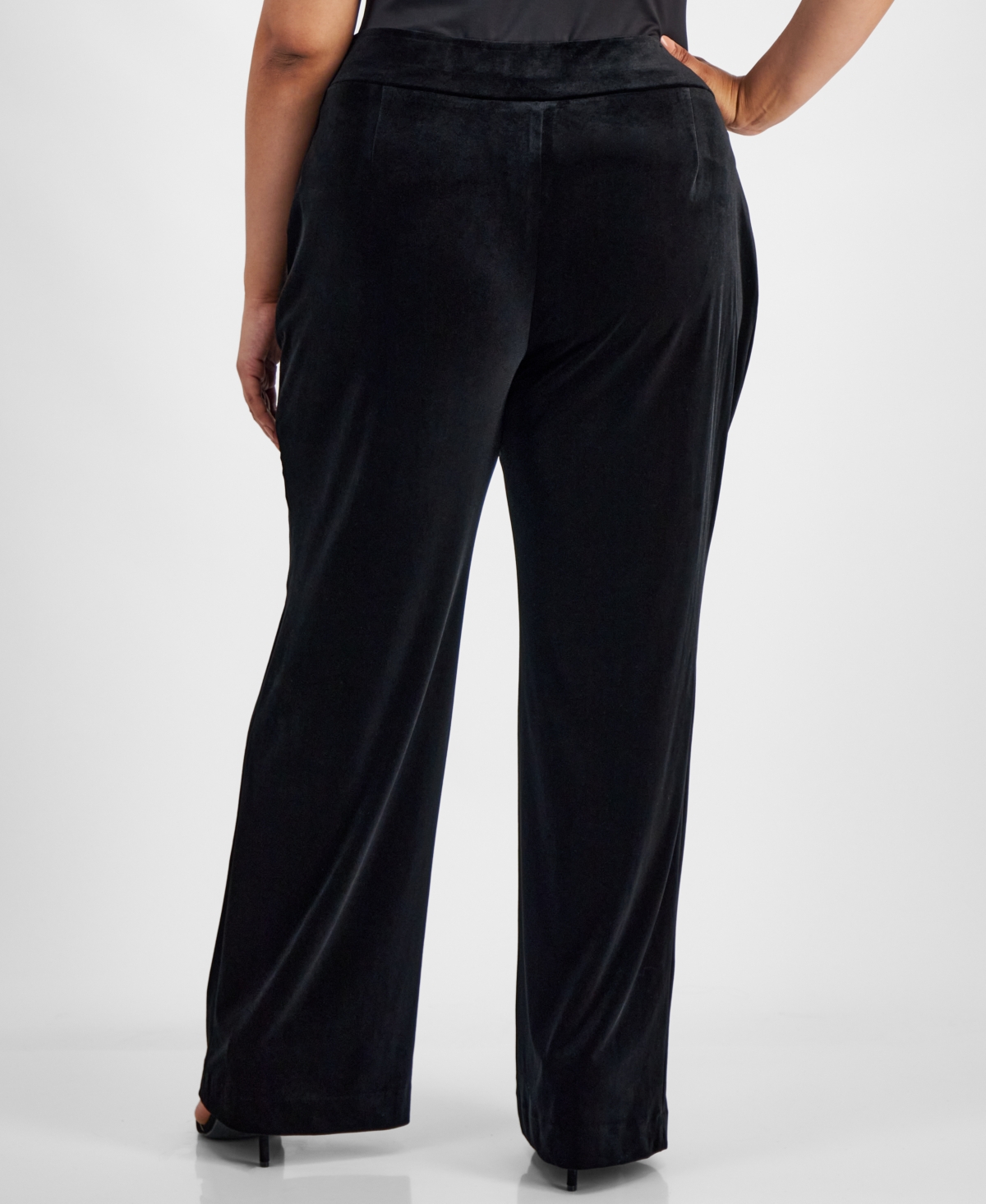 Anne Klein Plus Size Velour Pull-On Pants