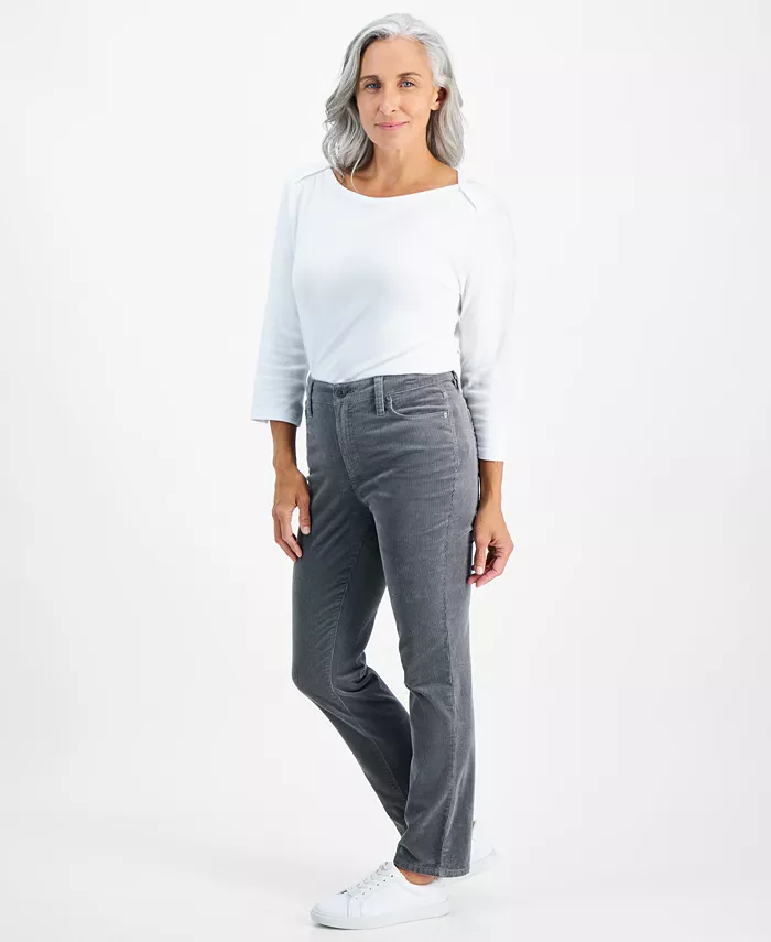 Petite Straight-Leg Corduroy Jeans - thumbnail 2