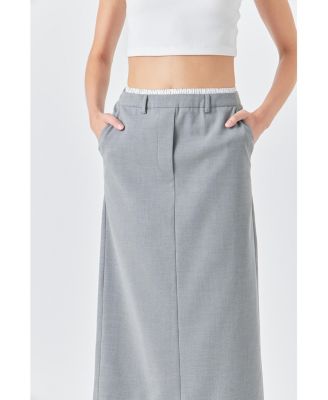 Women's Boxer Waist Maxi Skirt