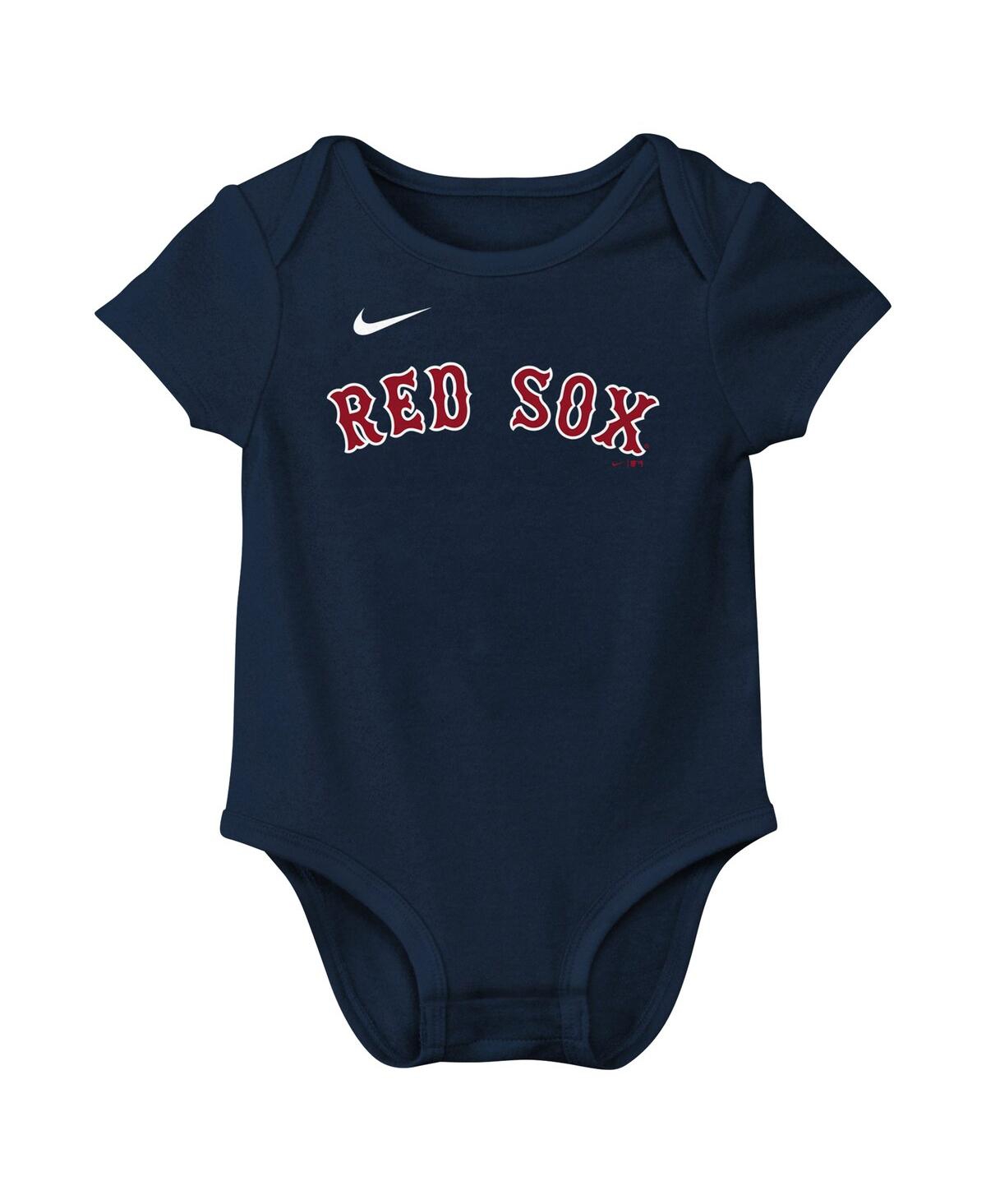 Nike Newborn Baby Boys And Girls David Ortiz Navy Boston Red Sox Fuse Name Number Bodysuit In Navy